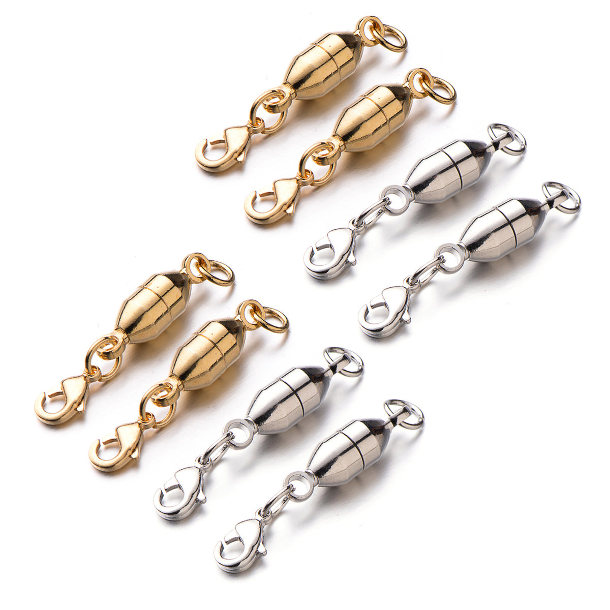 Screw Locking Magnetic Necklace Clasps and Closures Safety Easy Jewelry  Clasps 6mm Light and Small Keep The Clasp in Back 8pcs Silver 