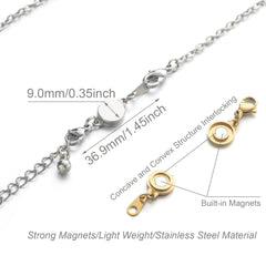 Stainless Steel Locking Magnetic Necklace Clasps and Closures, 18K Gold and Silver Plated Magnetic Clasps for Jewelry Making Gold and Silver