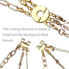 Layered Necklace Clasp, Locking Magnetic Multi Necklace Clasp, Necklace Separator for Layering 3 Strands Silver/Gold