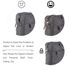 Zipper Clip Theft Deterrent - Backpack Zipper Lock Keep The Zipper Closed, Quick Disconnect Clip 2 Silver 2 Black