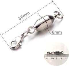 Zpsolution 6mm  Oval Shape Magnetic Jewelry Clasps 8 pcs Silver