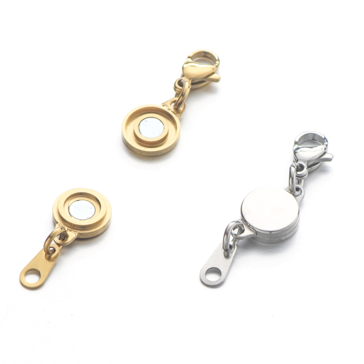 Stainless Steel Locking Magnetic Necklace Clasps and Closures, 18K Gold and Silver Plated Magnetic Clasps for Jewelry Making Gold and Silver