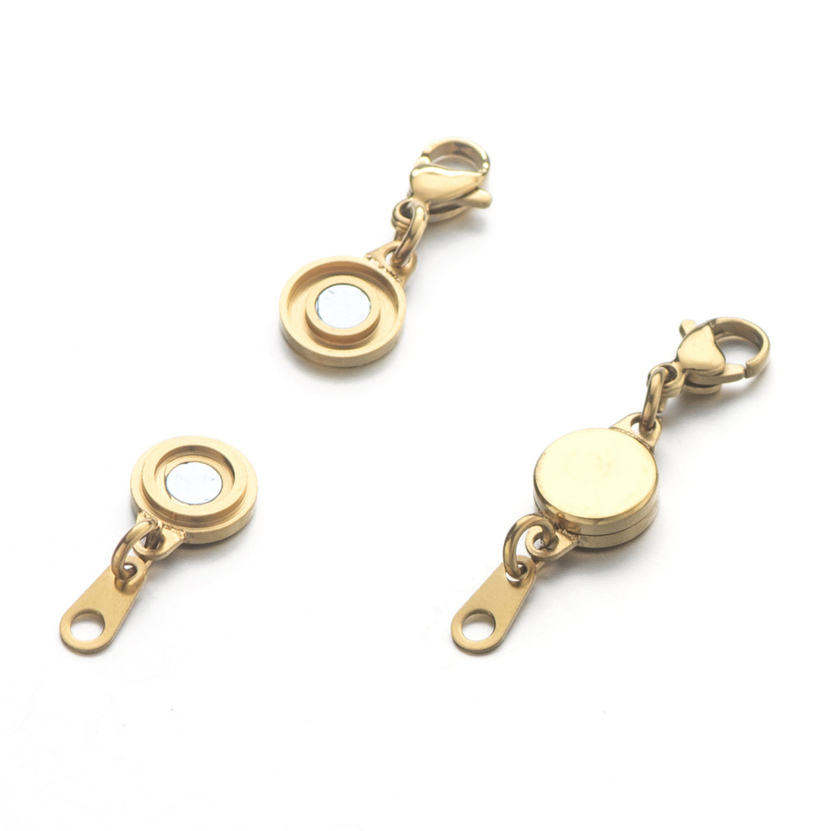 Stainless Steel Magnetic Clasps for Jewelry, 18K Gold Plated Magnetic Jewelry Clasps for Necklaces Bracelet Extender Jewelry Making Gold