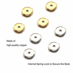 Copper Locking Earring Backs Safety Secure Ear Locking for Stud Earrings