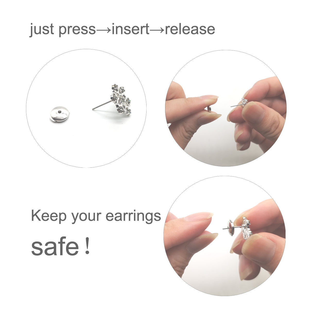 Copper Locking Earring Backs Safety Secure Ear Locking for Stud Earrings