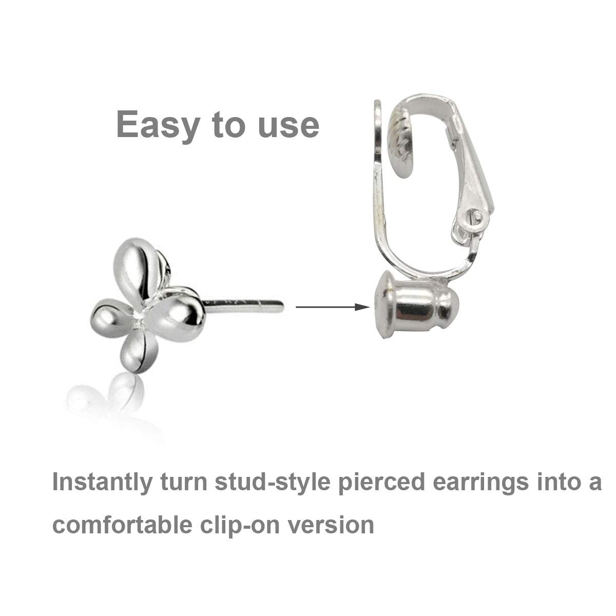 Clip on Earrings Converter Components with Post for Non-Pierced Ears