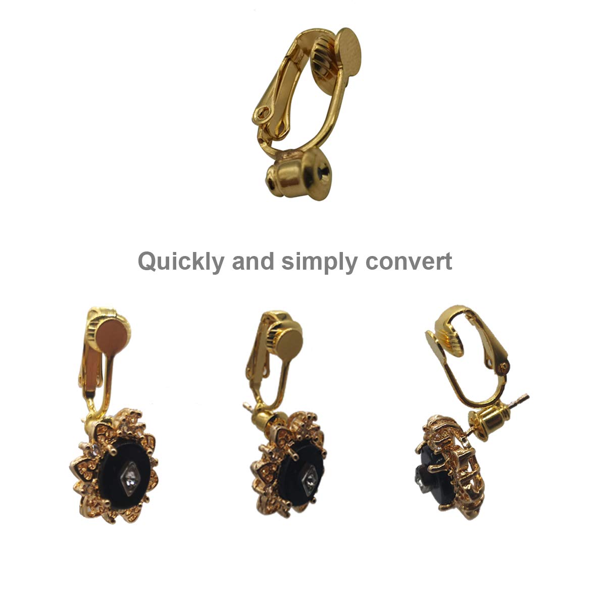 Clip on Earrings Converter Components with Post for Non-Pierced Ears