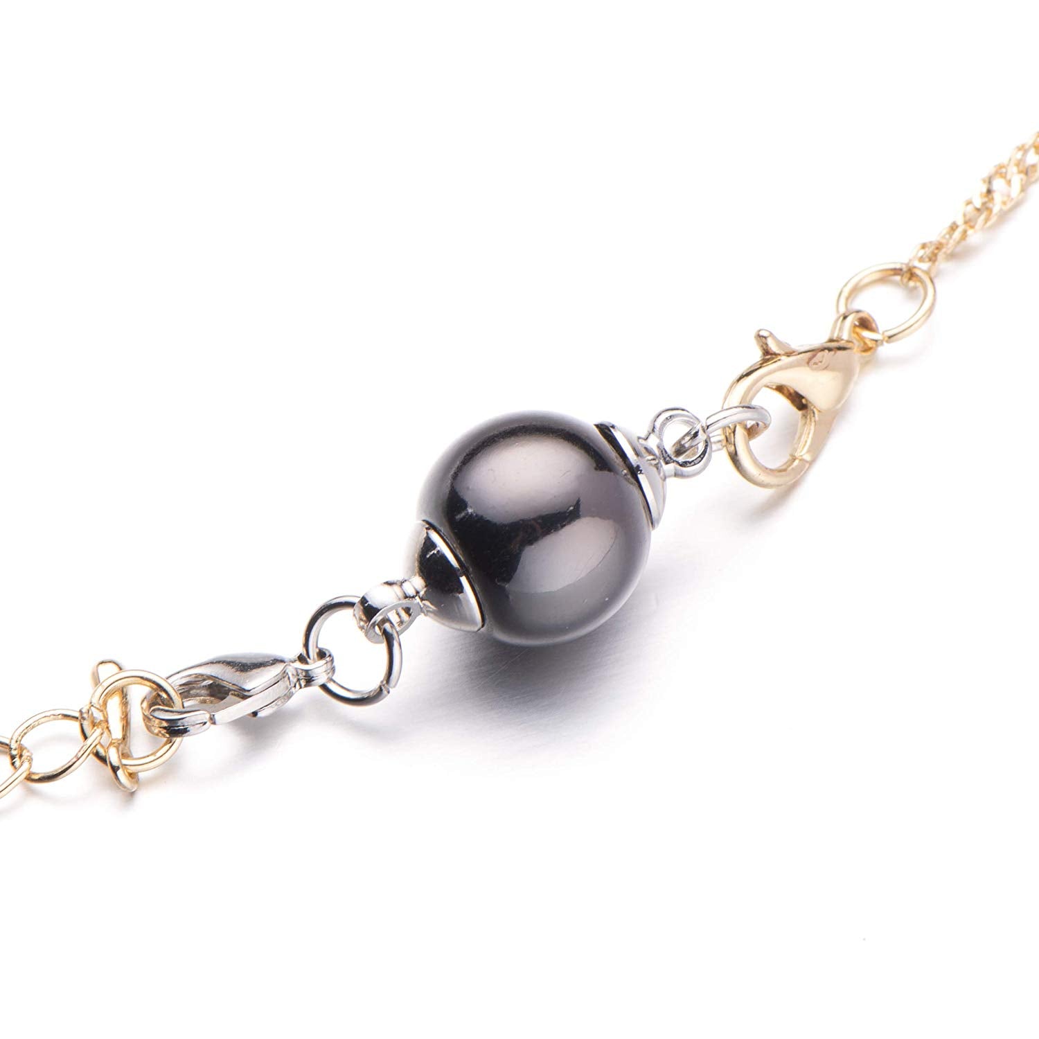 Plated ABS Pearl Magnetic Jewelry Clasps for Necklace  10mm Ball