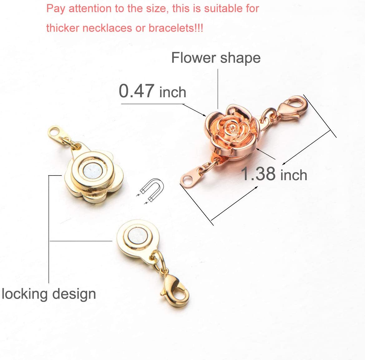 Safety Locking Magnetic Clasps for Necklaces and Bracelets