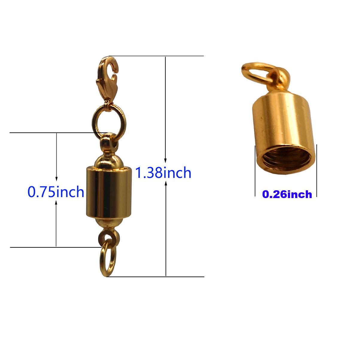 Screw-in Magnetic Jewelry Clasps with Lobster Clasp