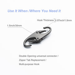 Double Small Carabiner Clips - Zipper Clip Theft Detterent Holding The Zipper Closed